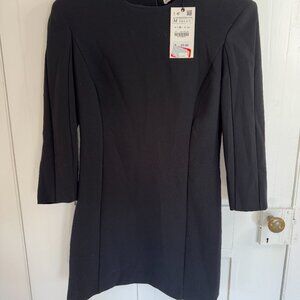 NWT Zara Black Shift Dress with Shoulder Pads